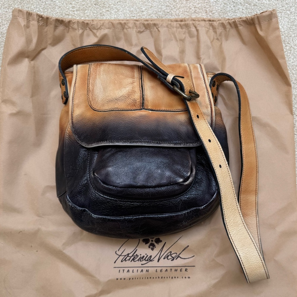 Patricia Nash Ombre Dip Leather Barcelona Saddle Bag